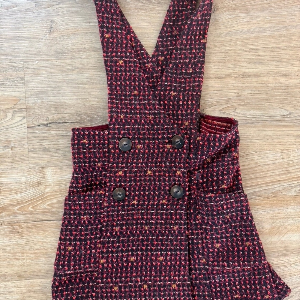 Zara Girl's Chic Tweed Pinafore Dress Size 11-12